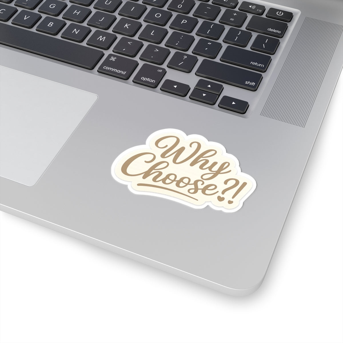 Why Choose?! Script Kiss-Cut Sticker — Book Lover Decorative Laptop Decal