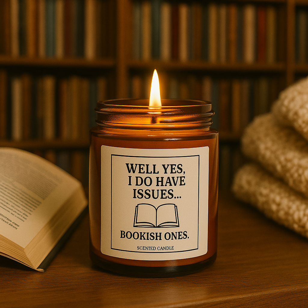 Well Yes, I Do Have Issues Candle – Bookish Gift | Funny Book Lover Candle | Cozy Reading Candle | Book Girl World