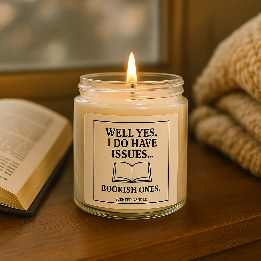 Well Yes, I Do Have Issues Candle – Bookish Gift | Funny Book Lover Candle | Cozy Reading Candle | Book Girl World