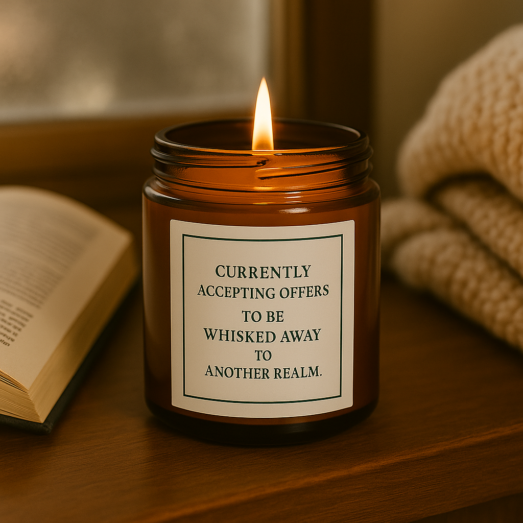 Currently Accepting Offers Candle – Fantasy Book Lover Gift | Whisked Away Candle | Cozy Reading Candle | Book Girl World