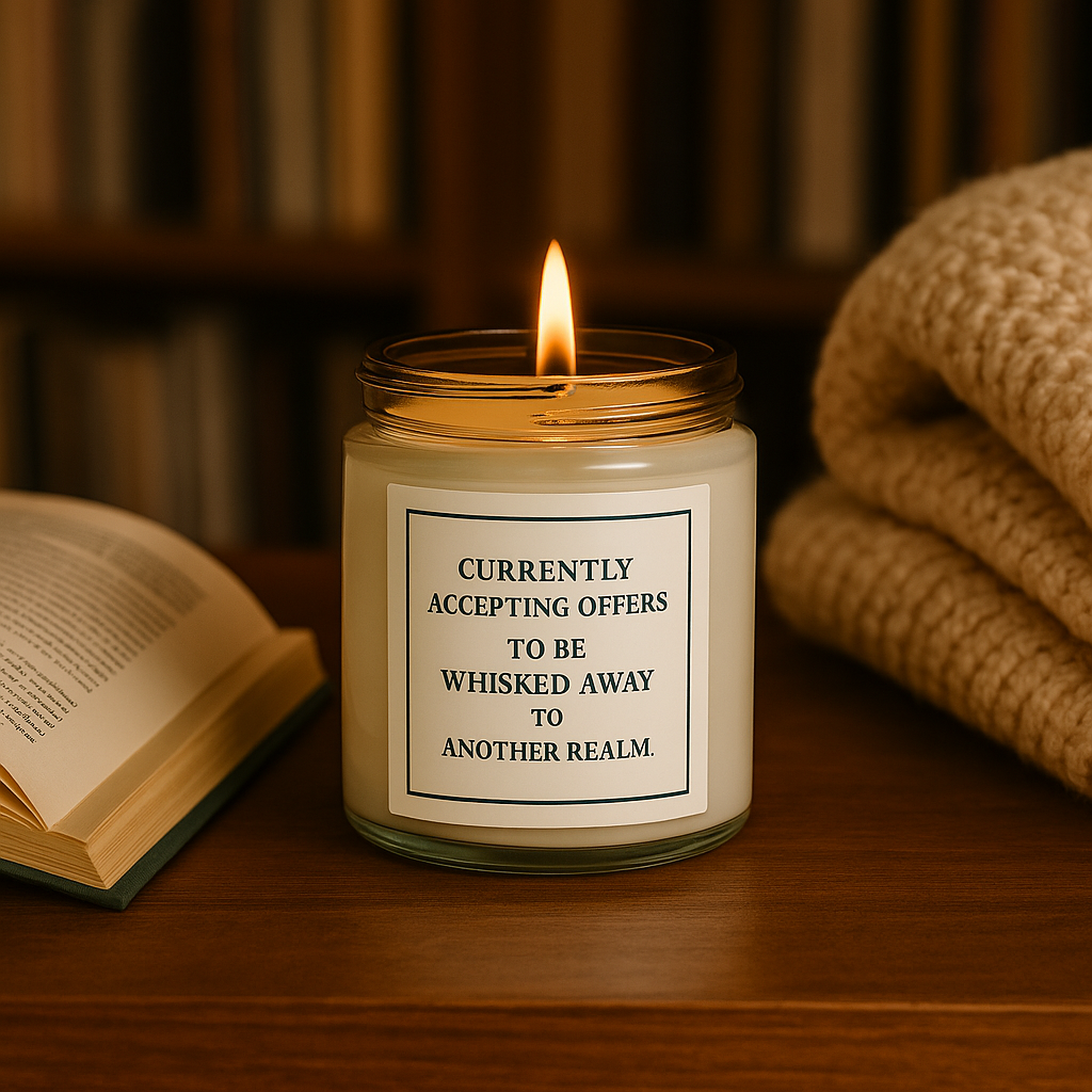Currently Accepting Offers Candle – Fantasy Book Lover Gift | Whisked Away Candle | Cozy Reading Candle | Book Girl World