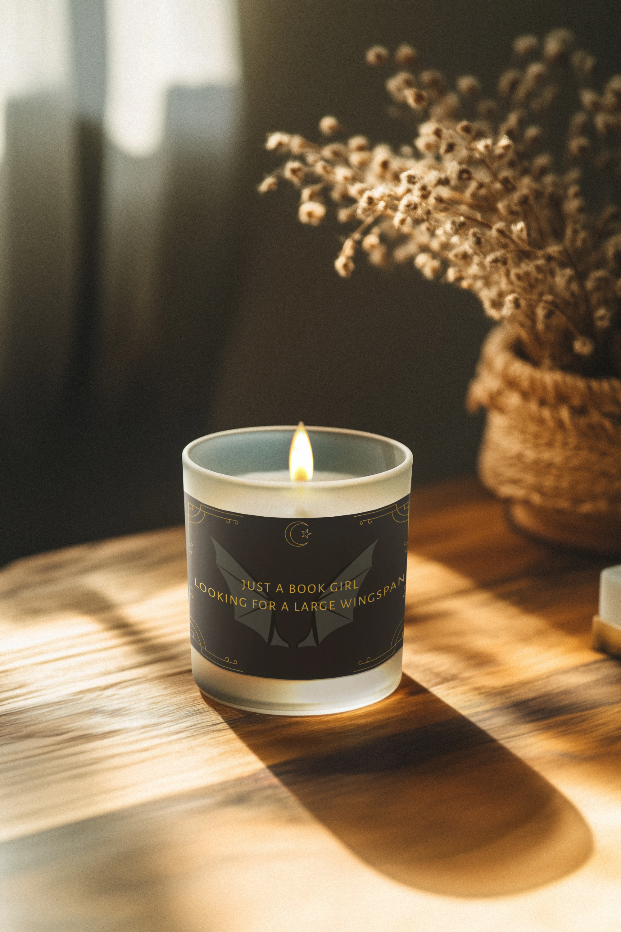 Book Lover's Scented Soy Candle - "Just a Book Girl Looking for a Large Wingspan"